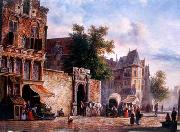 unknow artist, European city landscape, street landsacpe, construction, frontstore, building and architecture. 180